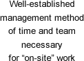 Well-established management method of time and team necessary for 