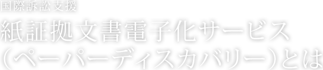 国際訴訟支援 紙証拠文書電子化サービス（ペーパーディスカバリー）とは